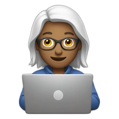 person using laptop sticker