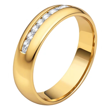 Gold wedding bank with oval cut diamond sticker