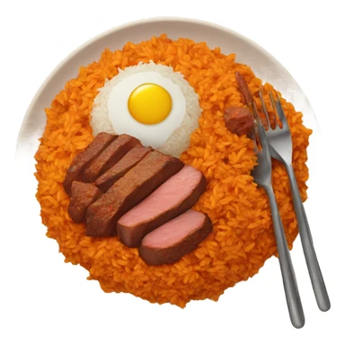 Plate with Jollof rice and meat  sticker