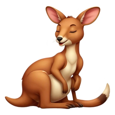 Cinematic Cute Yawning Adult Red Kangaroo Portrait Emoji, Head tilted slightly with a dramatic, wide-open yawn, showcasing a sturdy, reddish form with a distinct red kangaroo-shaped head, a relaxed elongated snout, and sleepy, half-closed eyes, Simplified yet irresistibly adorable features, highly detailed, glowing with a soft, cozy outback glow, high shine, relaxed yet expressive, stylized with a dash of whimsical charm, soft glowing outline, capturing the essence of a drowsy yet affectionate kangaroo that appears ready to stretch and yawn its way out of the screen! sticker
