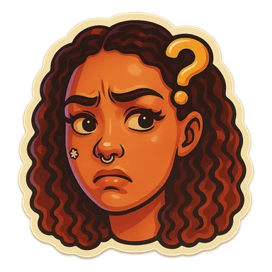 confusion in the face  sticker