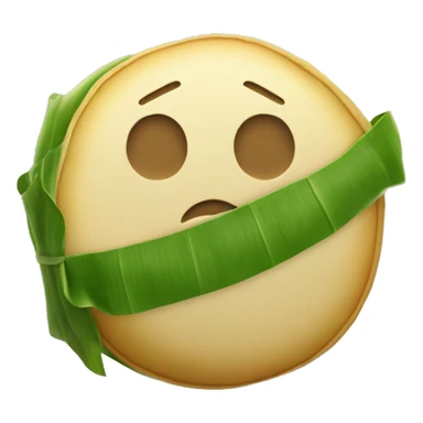 circular dough wrapped in banana leaves sticker