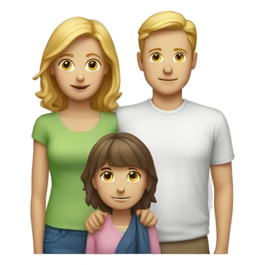 white man, white woman, 2 boys and 1 girl. exactly 5 people. sticker