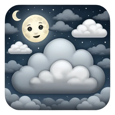 dark sky with clouds and the moon sticker