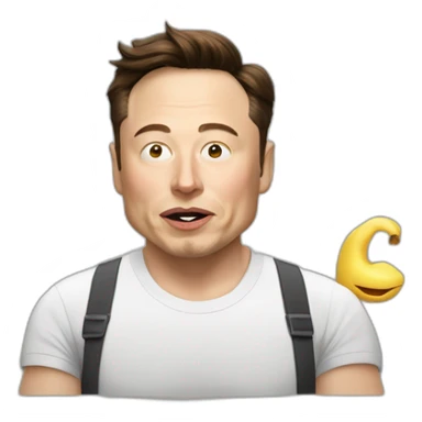 Elon Musk qui mange des nouille sticker