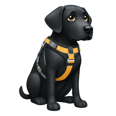 Black lab with harnesse sticker