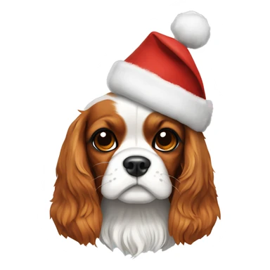 Cavalier King Charles with christmas hat on  sticker