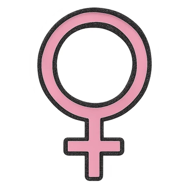 hand drawn outlined icon of a pink symbol, no fill sticker