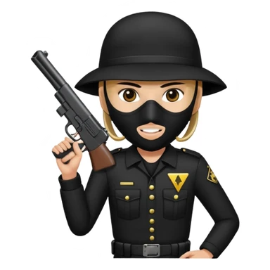 Squid Game guard with gun, triangle mask sticker