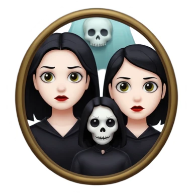 Spooky killer on mirror behind person sticker