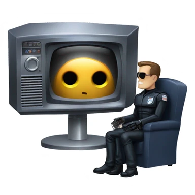 terminator t1000 watching tv sticker