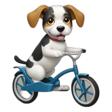 dog riding a tricycle sticker