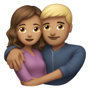 Couple cuddling  sticker
