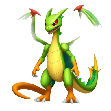 Metallic medabot-Flygon-Charizard full body sticker