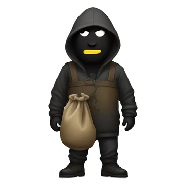 Robber with sack behind his back sticker