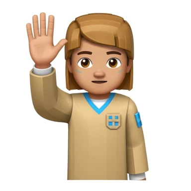 minecraft character, blocky, waving hand sticker