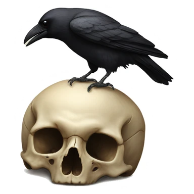 crow on a skull  sticker