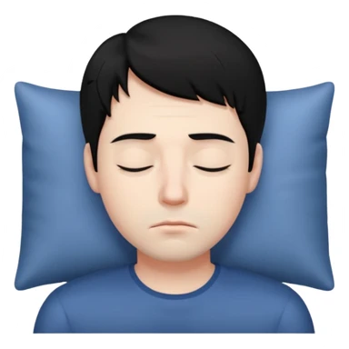 Sleepy man black hair sticker