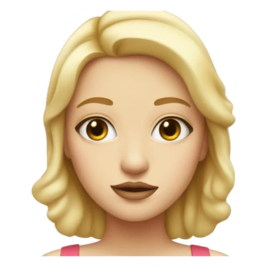 blonde girl, plump lips, half-lidded eyes sticker