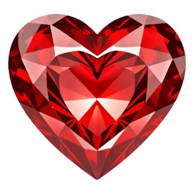 red diamond in the shape of a heart sticker