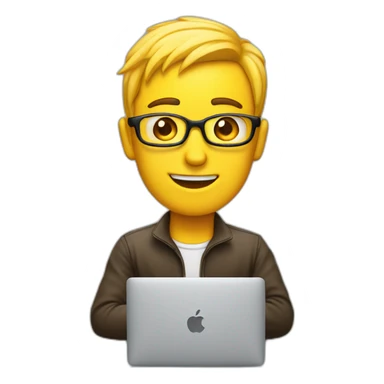 Programmeur fou sur son macbook sticker