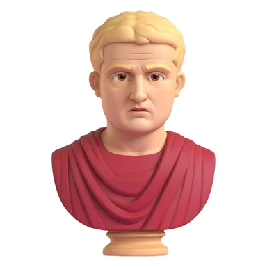 bust of Tiberius Gracchus, Roman toga, serious expression sticker
