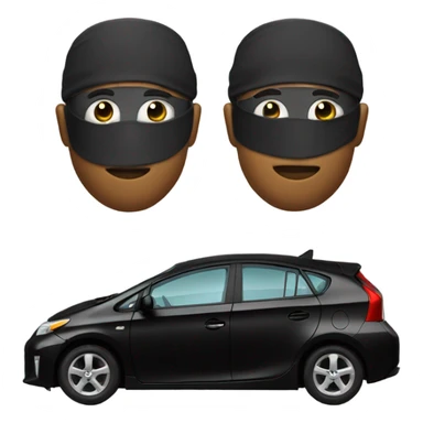 Black prius car with sleep mask on sticker
