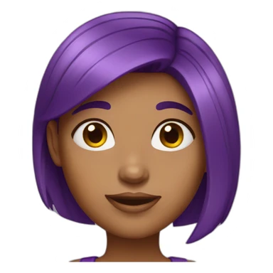  Girl woth purple hair sticker