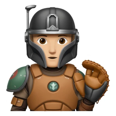 Mandalorian with a Catcher's mitt.  Make the catcher's glove oversized.  Put a dark visor in the helmet.   sticker