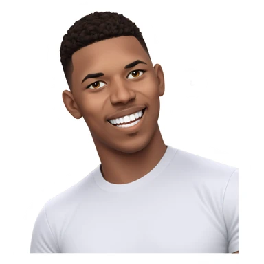 smiling boy in white shirt sticker