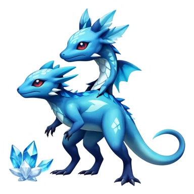 Colorful Dark Shiny Exotic Salandit-Aurorus-Glaceon-Fakémon-hybrid-creature (full body)  sticker
