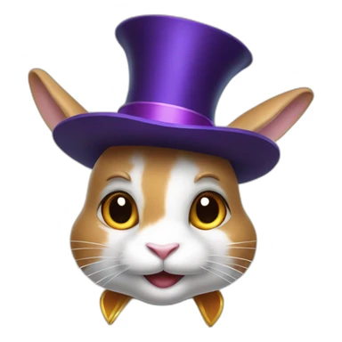 Rabbit in magician hat sticker