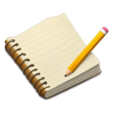 notebook and a pencil sticker