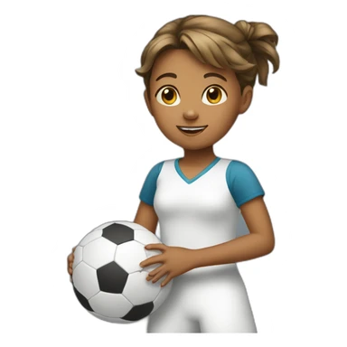 a young girl with a ball in full growth sticker