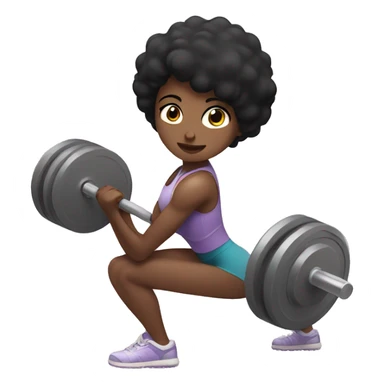 Black haired girl who is doing weight lifting sticker