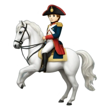 young napoleon on white horse sticker