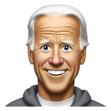 Joe Biden wearing an oversized sweatshirt that has printed on it, “I answered all the questions”.   There is a gold star above and to the right of the words sand underneath it are the words , “ good job” in cursive font.  sticker