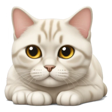 British shorthair cat cream laying down sticker