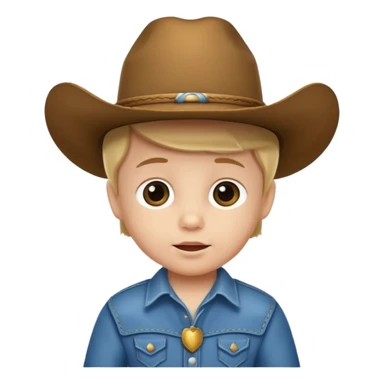 baby wearing a cowboy hat sticker