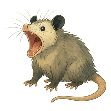screaming opossum sticker