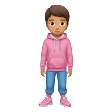 Kid Boy in pink hoodie and sneakers sticker