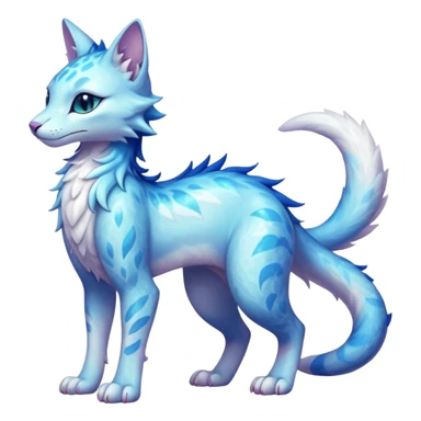 Pastel realistic divine glowing shiny glossy glittery holy cute elegant beautiful fantasy feline-vernid-sergal-fursona animal creature with a tufted tail full body with intricate markings  sticker