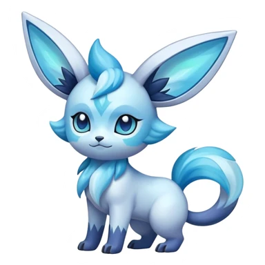 Colorful Iridescent Exotic Espurr-Aurorus-Glaceon-Fakémon-hybrid-creature (full body)  sticker