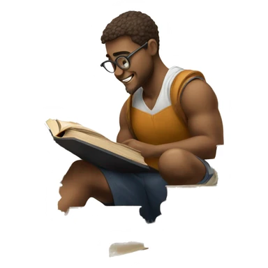 Studying hard with books sticker