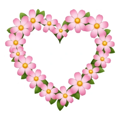 Emoji white heart with pink flowers sticker