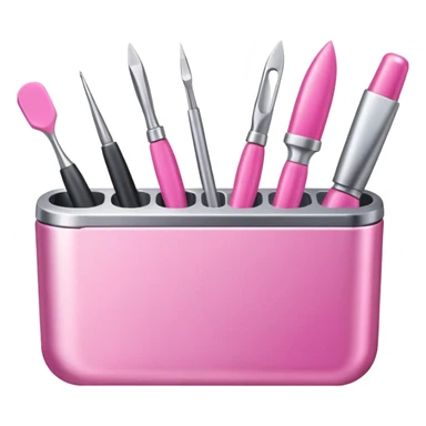 Create an icon using tools used by manicurists; use pink tones color FD63E9. sticker