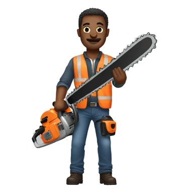 man with chainsaw sticker