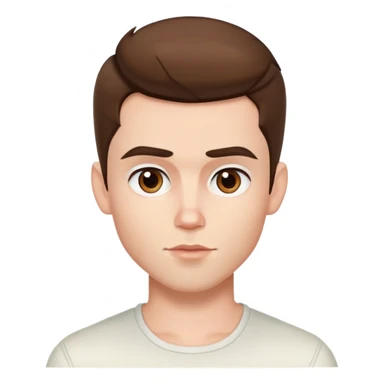 pretty handsome bratz man, short brown hair, brown eyes, pale skin, defined jawline sticker
