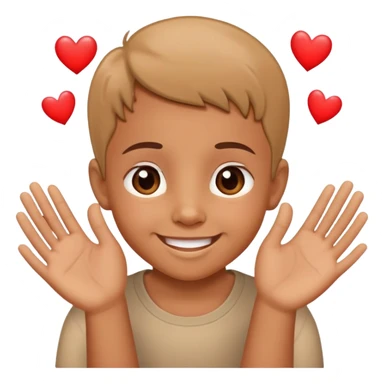 child saying I love you to family with hearts and smiling faces, warm and loving sticker