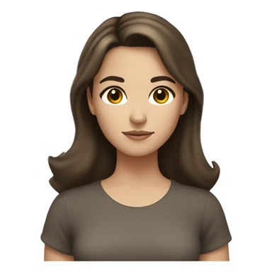 Ash brown-haired girl, brunette, dark brown eyes sticker